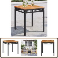 Gartentisch Schwarz 38x38x42 cm Poly Rattan Akazienholz - Gartentisch - Esstisch - Terrassenmöbel - Gartenmöbel - Outdoor Tisch von VIDAXL
