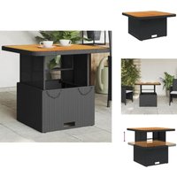 Gartentisch Schwarz 80x80x71 cm Poly Rattan und Akazienholz - Gartentisch - Outdoortisch - Terrassenmöbel - Esstisch - Wohnzimmergarten Gartentisch Schwarz 80x80x71 cm Poly Rattan und Akazienholz - Gartentisch - Outdoortisch - Terrassenmöbel - Esstisch - Wohnzimmergarten von VIDAXL
