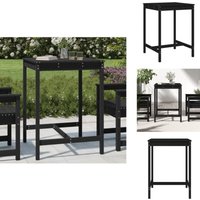 Gartentisch Schwarz 82,5x82,5x110 cm Massivholz Kiefer - Gartentisch - Holzgartenmöbel - Esstisch Im Freien - Kiefernwood - Balkontisch von VIDAXL