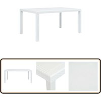Vidaxl - Gartentisch Weiß 150x90x72 cm Kunststoff Rattan-Optik - Gartentisch - Kunststofftisch - Rattan Optik - Weißer Gartentisch - Wetterfest von VIDAXL