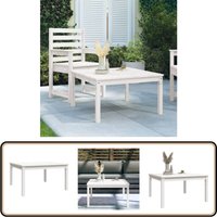 Gartentisch Weiß 82,5x82,5x45 cm Massivholz Kiefer - Gartentisch - Esszimmertisch - Holzmöbel - Gartenmöbel - Terrassenmöbel Gartentisch Weiß 82,5x82,5x45 cm Massivholz Kiefer - Gartentisch - Esszimmertisch - Holzmöbel - Gartenmöbel - Terrassenmöbel von VIDAXL
