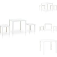 Gartentisch mit 2 Bänken Kunststoff Weiß - Gartentisch - Gartenbank - Gartenmöbel Set - Outdoor Möbel - Plastikmöbel Gartentisch mit 2 Bänken Kunststoff Weiß - Gartentisch - Gartenbank - Gartenmöbel Set - Outdoor Möbel - Plastikmöbel von VIDAXL