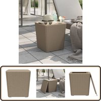 Vidaxl - Gartentisch mit Abnehmbarer Tischplatte Hellbraun Polypropylen - Gartentisch - Outdoor Möbel - Rattan Optik - Polypropylen - Gartenmöbel von VIDAXL