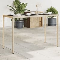 Gartentisch mit Glasplatte Beige 115x54x74 cm Poly Rattan Vidaxl Gartentisch mit Glasplatte Beige 115x54x74 cm Poly Rattan Vidaxl von VIDAXL