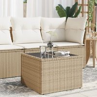 Gartentisch mit Glasplatte Beige 55x55x37 cm Poly Rattan Vidaxl Gartentisch mit Glasplatte Beige 55x55x37 cm Poly Rattan Vidaxl von VIDAXL