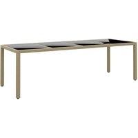 Gartentisch mit Glasplatte Beige Poly Rattan Vidaxl Gartentisch mit Glasplatte Beige Poly Rattan Vidaxl von VIDAXL