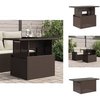 Gartentisch mit Glasplatte Braun 100x55x73 cm Poly Rattan - Gartentisch - Esstisch - Terrassenmöbel - Gartenmöbel - Rattan Tisch Gartentisch mit Glasplatte Braun 100x55x73 cm Poly Rattan - Gartentisch - Esstisch - Terrassenmöbel - Gartenmöbel - Rattan Tisch von VIDAXL