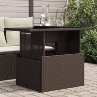 Gartentisch mit Glasplatte Braun 100x55x73 cm Poly Rattan - Vidaxl von VIDAXL