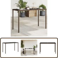 Gartentisch mit Glasplatte Braun 115x54x74 cm Poly Rattan - Gartentisch - Esstisch Outdoor - Terrassenmöbel - Gartenmöbel Set - PE-Rattan von VIDAXL