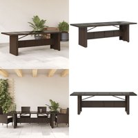 Gartentisch mit Glasplatte Braun 240x90x75 cm Poly Rattan - Gartentisch - Esstisch - Outdoortisch - Terrassenmöbel - Gartenmöbelset - Home & Living von VIDAXL