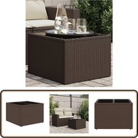 Vidaxl - Gartentisch mit Glasplatte Braun 55x55x37 cm Poly Rattan Vidaxl - Gartentisch mit Glasplatte Braun 55x55x37 cm Poly Rattan von VIDAXL