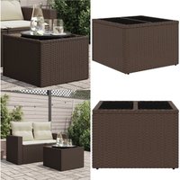 Gartentisch mit Glasplatte Braun 55x55x37 cm Poly Rattan - Vidaxl Gartentisch mit Glasplatte Braun 55x55x37 cm Poly Rattan - Vidaxl von VIDAXL