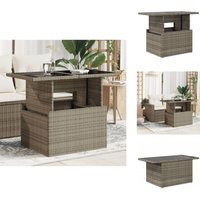 Gartentisch mit Glasplatte Grau 100x55x73 cm Poly Rattan - Gartentisch - Esstisch - Terrassenmöbel - Gartenmöbel - Rattan Tisch Gartentisch mit Glasplatte Grau 100x55x73 cm Poly Rattan - Gartentisch - Esstisch - Terrassenmöbel - Gartenmöbel - Rattan Tisch von VIDAXL