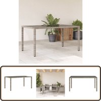 Gartentisch mit Glasplatte Grau 150x90x75 cm Poly Rattan - Gartentisch - Esstisch - Outdoortisch - Terrassenmöbel - Gartenmöbel Gartentisch mit Glasplatte Grau 150x90x75 cm Poly Rattan - Gartentisch - Esstisch - Outdoortisch - Terrassenmöbel - Gartenmöbel von VIDAXL
