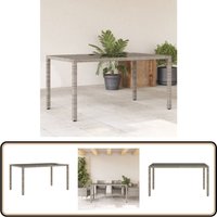 Gartentisch mit Glasplatte Grau 150x90x75 cm Poly Rattan - Gartentisch - Esstisch - Outdoortisch - Terrassenmöbel - Gartenmöbel Gartentisch mit Glasplatte Grau 150x90x75 cm Poly Rattan - Gartentisch - Esstisch - Outdoortisch - Terrassenmöbel - Gartenmöbel von VIDAXL
