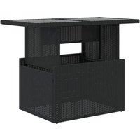 Vidaxl - Gartentisch mit Glasplatte Schwarz 100x55x73 cm Poly Rattan von VIDAXL
