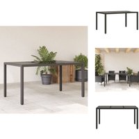 Gartentisch mit Glasplatte Schwarz 150x90x75 cm Poly Rattan - Gartentisch - Esstisch - Outdoortisch - Terrassenmöbel - Gartenmöbelset von VIDAXL