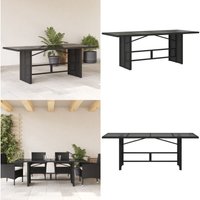 Gartentisch mit Glasplatte Schwarz 190x80x75 cm Poly Rattan - Gartentisch - Esstisch - Outdoortisch - Terrassenmöbel - Balkonmöbel - Home & Living von VIDAXL