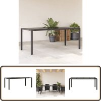 Gartentisch mit Glasplatte Schwarz 190x90x75 cm Poly Rattan - Gartentisch - Esstisch - Outdoortisch - Terrassenmöbel - Gartenmöbel Gartentisch mit Glasplatte Schwarz 190x90x75 cm Poly Rattan - Gartentisch - Esstisch - Outdoortisch - Terrassenmöbel - Gartenmöbel von VIDAXL
