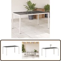 Gartentisch mit Glasplatte Weiß 150x90x75 cm Poly Rattan - Gartentisch - Esstisch - Outdoortisch - Terrassenmöbel - Gartenmöbel Gartentisch mit Glasplatte Weiß 150x90x75 cm Poly Rattan - Gartentisch - Esstisch - Outdoortisch - Terrassenmöbel - Gartenmöbel von VIDAXL