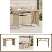 Vidaxl - Gartentisch mit Holzplatte Beige 110x68x70 cm Poly Rattan - Esstisch - Gartentisch - Outdoor Möbel - Terrassenmöbel - Rattan Tisch Vidaxl - Gartentisch mit Holzplatte Beige 110x68x70 cm Poly Rattan - Esstisch - Gartentisch - Outdoor Möbel - Terrassenmöbel - Rattan Tisch von VIDAXL