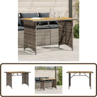 Vidaxl - Gartentisch mit Holzplatte Grau 110x68x70 cm Poly Rattan - Gartentisch - Esstisch - Gartenmöbel - Terrassenmöbel - Polyrattan Vidaxl - Gartentisch mit Holzplatte Grau 110x68x70 cm Poly Rattan - Gartentisch - Esstisch - Gartenmöbel - Terrassenmöbel - Polyrattan von VIDAXL