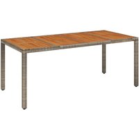 Gartentisch,Terrassentisch mit Holzplatte Grau 190x90x75 cm Poly Rattan vidaXL von BONNEVIE