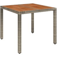 Gartentisch mit Holzplatte Grau 90x90x75 cm Poly Rattan Vidaxl Gartentisch mit Holzplatte Grau 90x90x75 cm Poly Rattan Vidaxl von VIDAXL