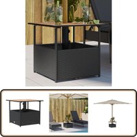 Gartentisch mit Schirmloch Schwarz 55x55x46,5 cm Poly Rattan - Vidaxl von VIDAXL