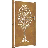 Gartentor 105x205 cm Cortenstahl Baum-Design Vidaxl von VIDAXL