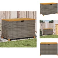 Vidaxl - Gartentruhe Grau 110x55x63 cm Poly Rattan Akazienholz - Gartenmöbel - Sitzbank - Aufbewahrungsbauchs - Outdoor Möbel - Gartenkiste von VIDAXL