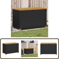 Gartentruhe Schwarz 110x55x63 cm Poly Rattan Akazienholz - Gartenmöbel - Sitzbank - Aufbewahrungsbauchs - Outdoor Möbel - Gartenkiste Gartentruhe Schwarz 110x55x63 cm Poly Rattan Akazienholz - Gartenmöbel - Sitzbank - Aufbewahrungsbauchs - Outdoor Möbel - Gartenkiste von VIDAXL