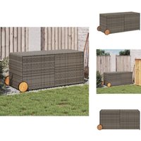 Vidaxl - Gartentruhe mit Rollen Grau 283L Poly Rattan - Gartentruhe - Auflagenbox - Gartenmöbel - Outdoor Box - Lagerung von VIDAXL