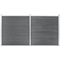 Gartenzaun wpc 353×186 cm Grau - Vidaxl von VIDAXL