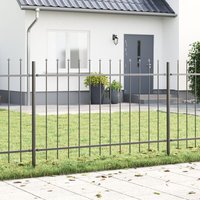 Gartenzaun mit Fenster-Top in Grau, 5,1 x 1 m aus Stahl - Vidaxl Gartenzaun mit Fenster-Top in Grau, 5,1 x 1 m aus Stahl - Vidaxl von VIDAXL