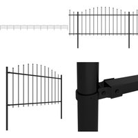 Gartenzaun mit Speerspitzen Stahl (1,25 - 1,5) x 17 m Schwarz - Gartenzaun - Stahltzaun - Metallzaun - Sicherheitszaun - Privacy Screen - Home & von VIDAXL