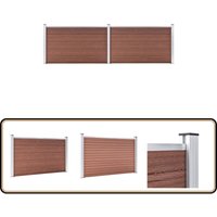 Gartenzaun wpc 353x106 cm Braun - Gartenzaun - wpc Zaun - Holz-Look Zaun - Brauner Zaun - Montagefreundlicher Zaun von VIDAXL