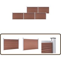 Gartenzaun wpc 872x106 cm Braun - Gartenzaun - wpc Zaun - Holz-Kunstoff-Zaun - Brown Garden Fence - Terrasse Abgrenzung von VIDAXL