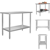 Vidaxl - Gastronomie - Living Küchen-Arbeitstisch 120 x 60 x 85 cm Edelstahl von VIDAXL