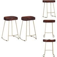 Vidaxl - Gavin Barhocker 2 Stk. Massivholz Mango - Retro Barhocker - Barhocker Massiv - Mangoholz Barhocker - Industrieller Barhocker - Designer von VIDAXL