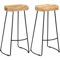 Gavin Barhocker 2 Stk. Massivholz Mango - Vidaxl von VIDAXL