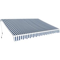 Bonnevie - Gelenkarmmarkise,Windfest Sonnenmarkise 350 cm Blau/Weiß vidaXL von BONNEVIE