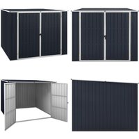 Gerätehaus Anthrazit 195x198x159 cm Verzinkter Stahl - Gartenschuppen - Gerätehaus - Stahlausstattung - Anthrazit - Wetterfest - Home & Living von VIDAXL