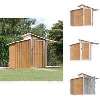 Vidaxl - Geräteschuppen Braun 270x130x208,5 cm Verzinkter Stahl - Geräteschuppen - Gartenhaus - Werkzeuglager - Outdooraufbewahrung - Braunes Vidaxl - Geräteschuppen Braun 270x130x208,5 cm Verzinkter Stahl - Geräteschuppen - Gartenhaus - Werkzeuglager - Outdooraufbewahrung - Braunes von VIDAXL