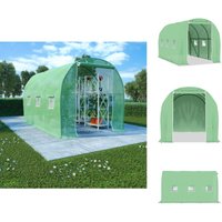 Gewächshäuser - Living Gewächshaus 6,86 m² 3,43x2x2 m - Grün von VIDAXL