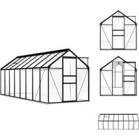 Vidaxl - Gewächshäuser - Living Gewächshaus mit Fundament Anthrazit Aluminium 9,31 m² - Anthrazit von VIDAXL