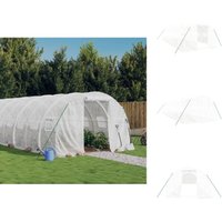 Gewächshäuser - Living Gewächshaus mit Stahlrahmen Weiß 24 m² 8x3x2 m - Weiß von VIDAXL
