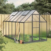 Vidaxl - Gewächshaus mit Fundamentrahmen Anthrazit 334x169x202 cm Alu von VIDAXL