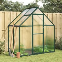Gewächshaus mit Fundamentrahmen Grün 169x114x195 cm Aluminimum Vidaxl 467059 von VIDAXL
