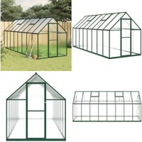 Vidaxl - Gewächshaus mit Fundamentrahmen Grün 445x169x195 cm Aluminimum - Gehäuse - Gewächshaus - Gartenhaus - Alu-Gewächshaus von VIDAXL